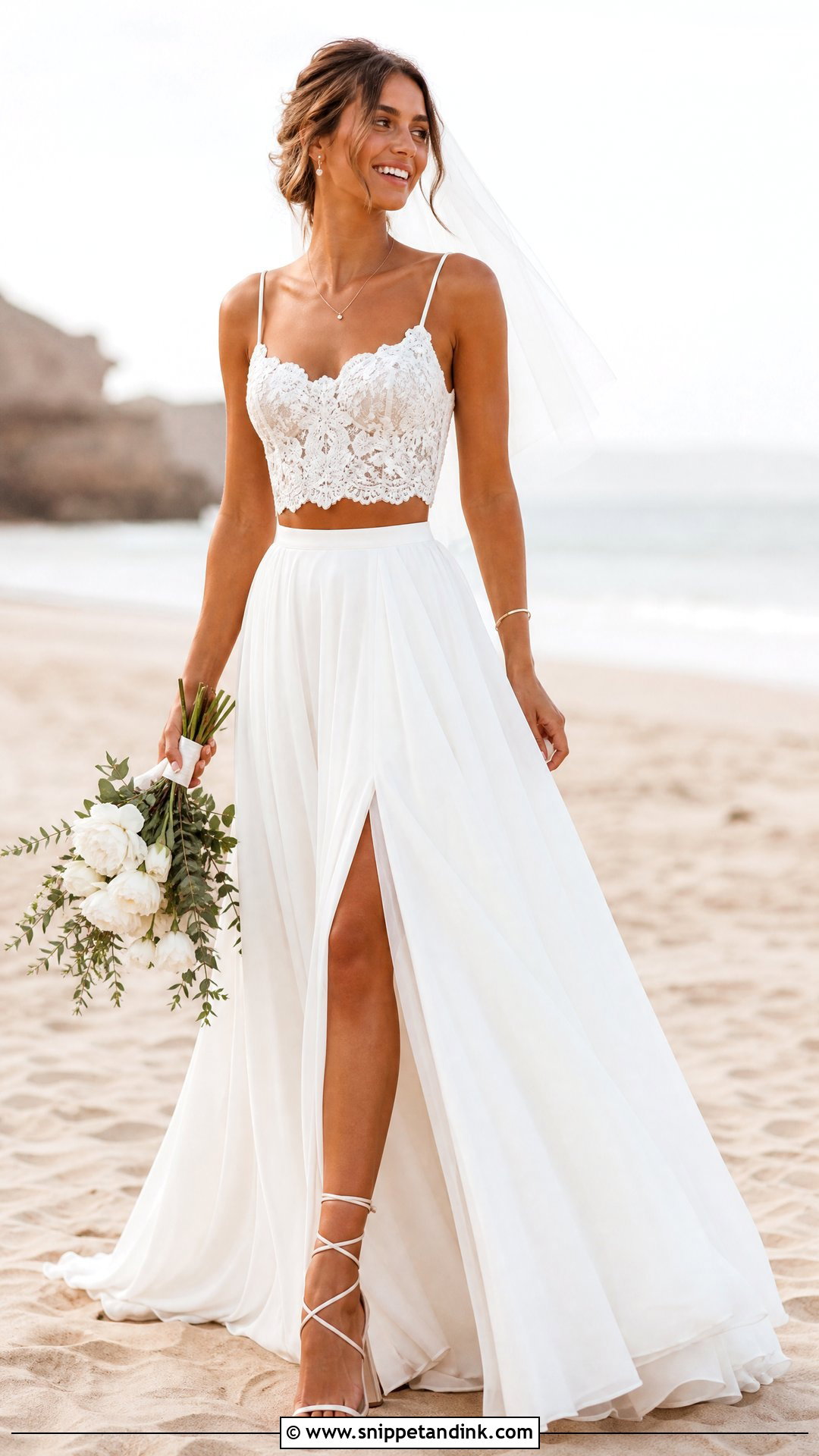 Two Piece Wedding Dress With Crop Top - Snippet and Ink - 25 Quirky Wedding Dress Ideas
