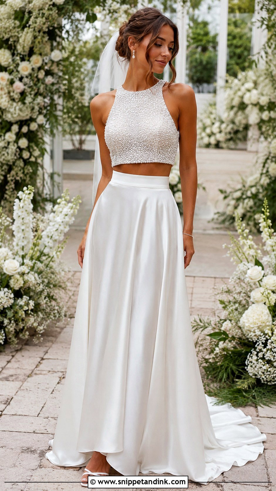 Two Piece Wedding Dress With Crop Top - Snippet and Ink - 20 Unusual Wedding Dress Ideas