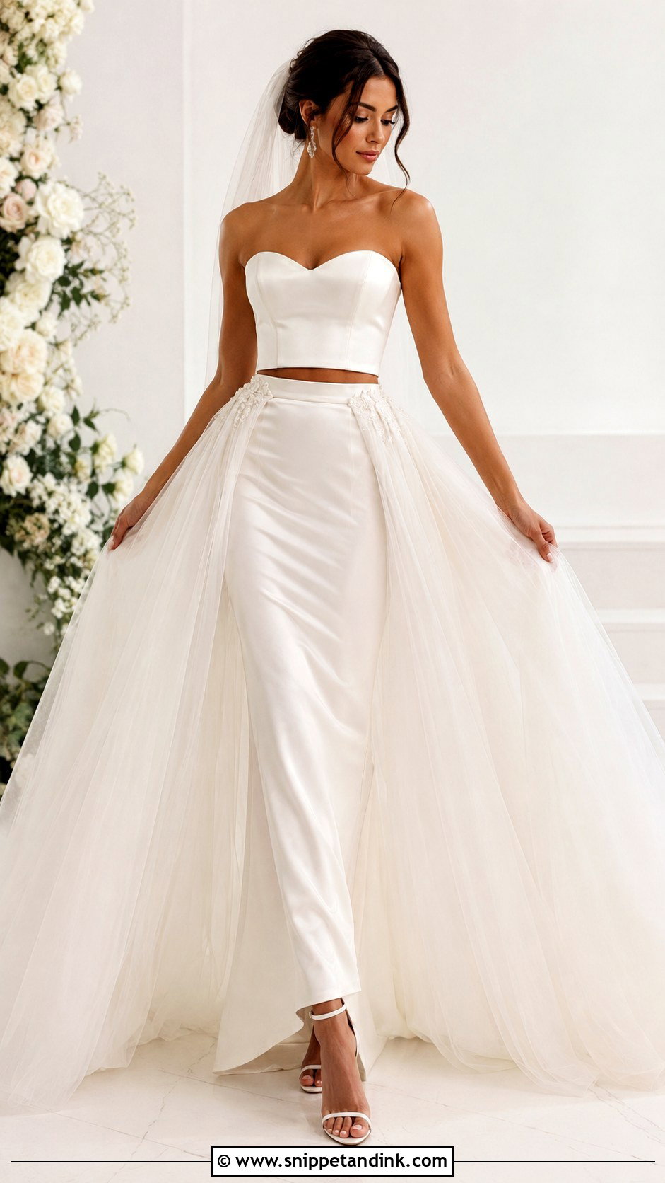 Two Piece Wedding Dress With Detachable Overskirt - Snippet and Ink - 25 Zweiteiler Hochzeitskleid Ideas