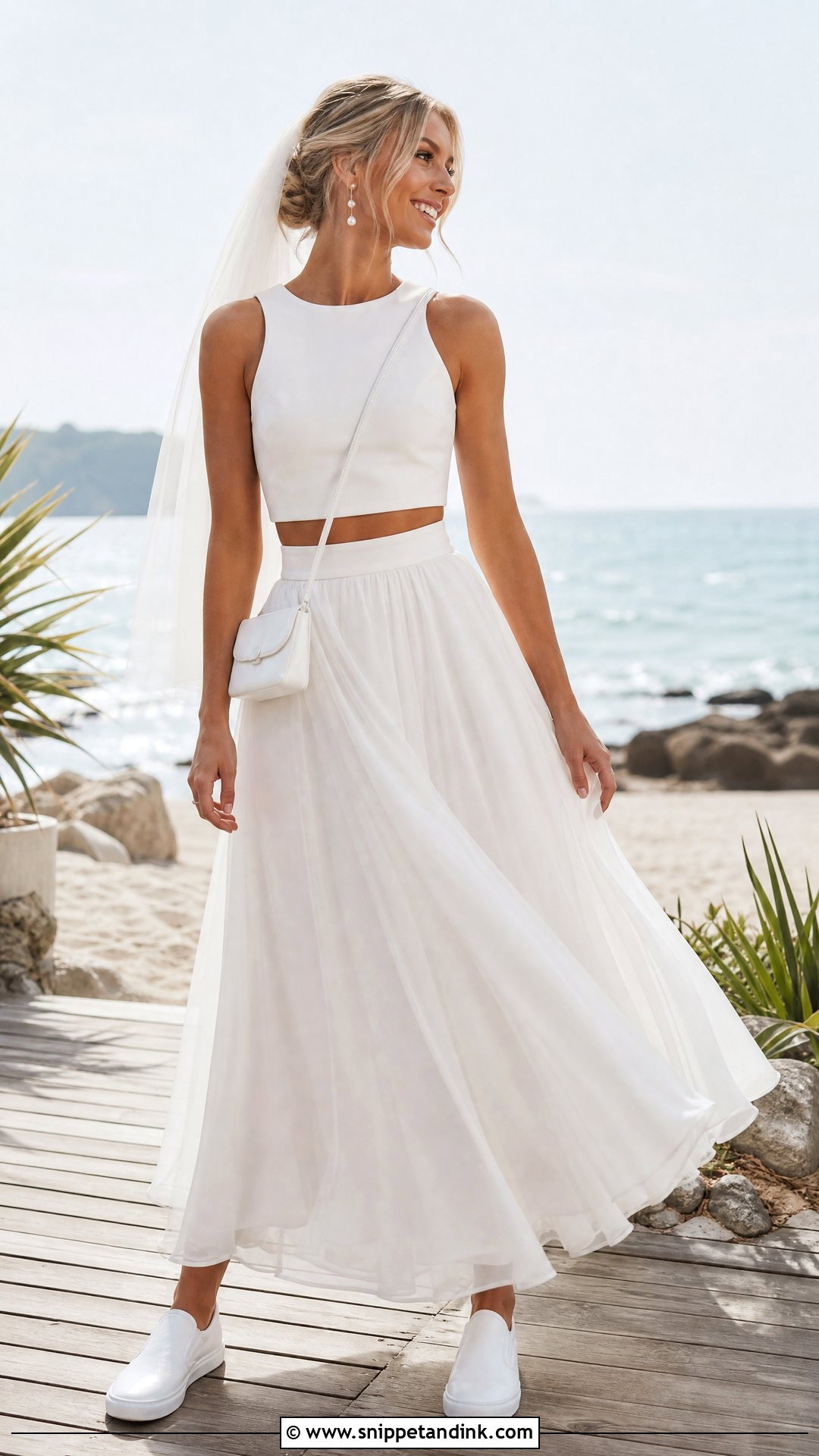 Two Piece Wedding Dress With Elastic Waist Skirt - Snippet and Ink - 20 Sport Wedding Dress Ideas