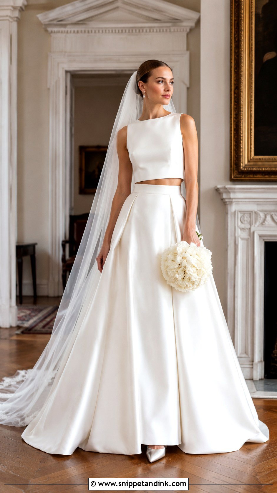 Two Piece Wedding Dress With Full Skirt - Snippet and Ink - 20 Classic Modern Wedding Dress Ideas