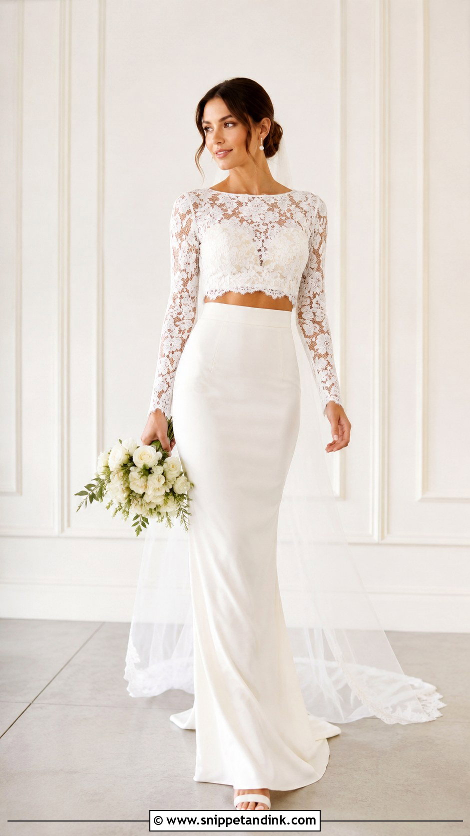 Two Piece Wedding Dress With High Waisted Skirt - Snippet and Ink - 25 Zweiteiler Hochzeitskleid Ideas