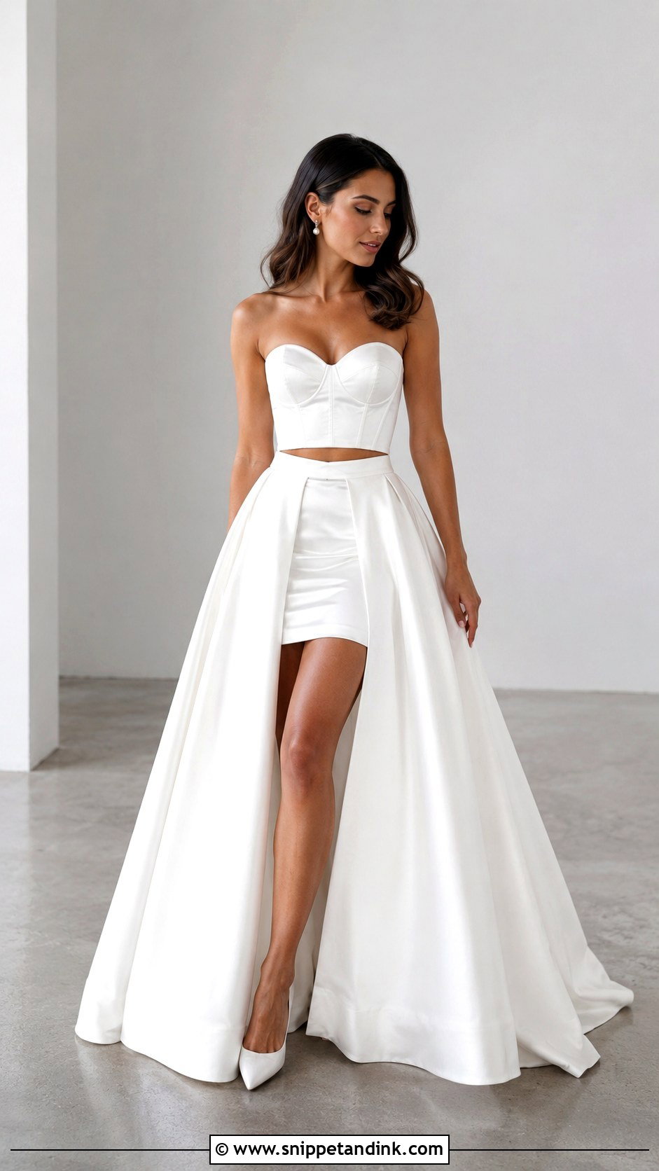 Two Piece Wedding Dress With Removable Long Skirt - Snippet and Ink - 25 Two in One Wedding Dress Ideas