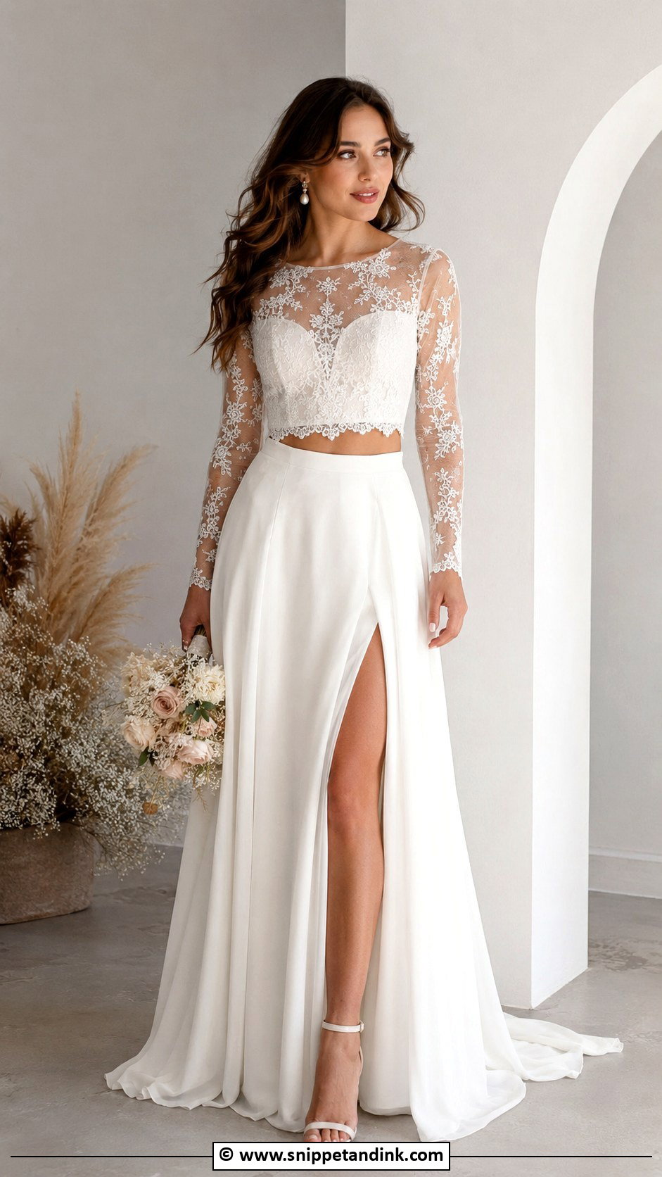 Two Piece Wedding Dress With Removable Topper - Snippet and Ink - 30 2 in 1 Wedding Dress Ideas
