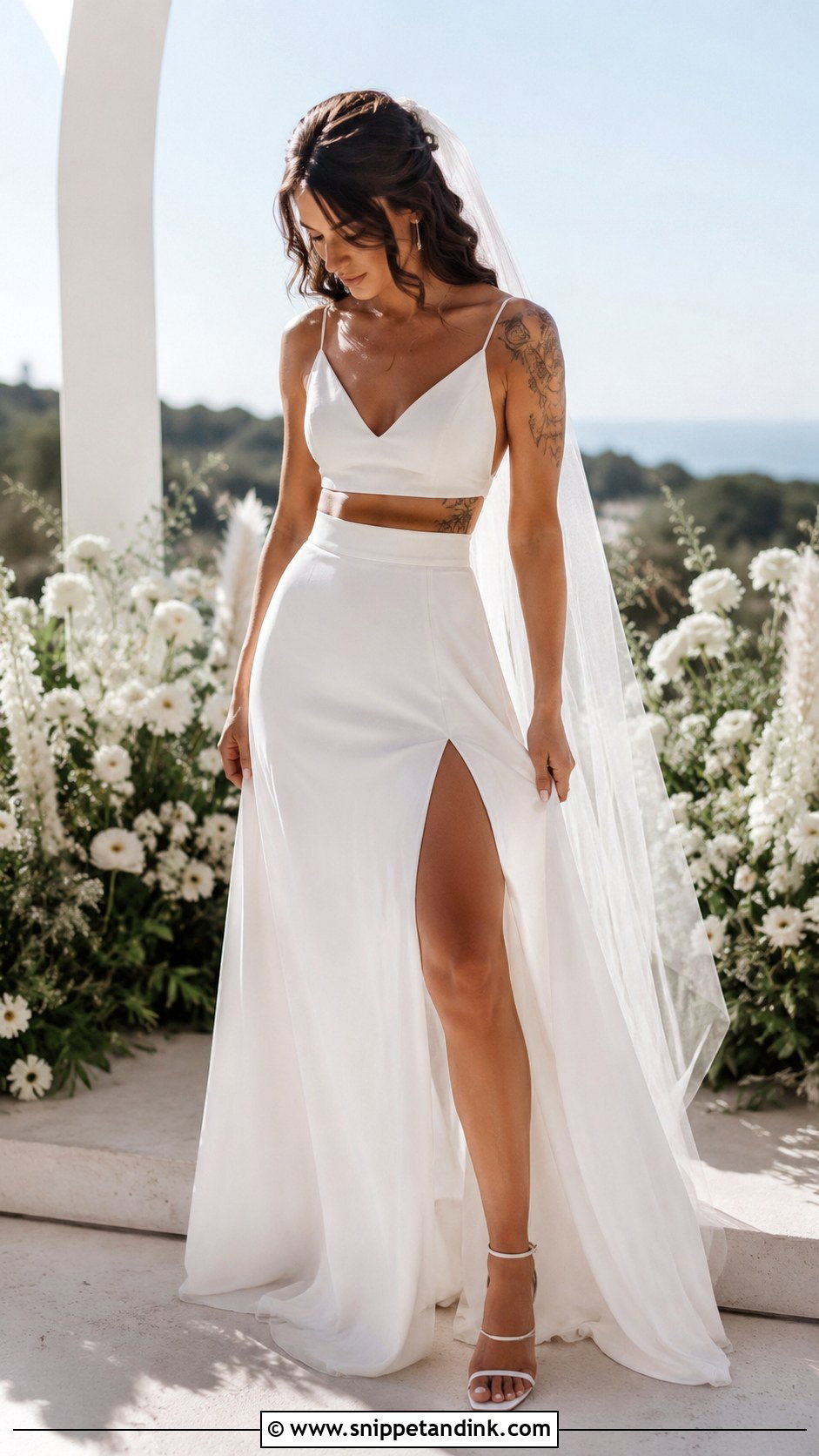 Two Piece Wedding Dress With Tattoos - Snippet and Ink - 25 Wedding Dress with Tattoos Ideas