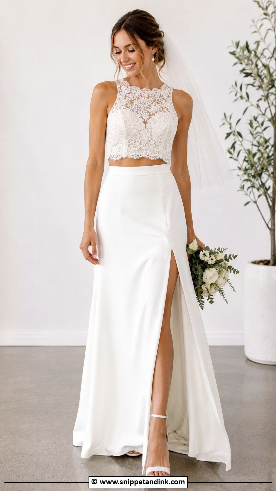 Two Piece Wedding Dress - Snippet and Ink - 25 Cheap Wedding Dress Ideas