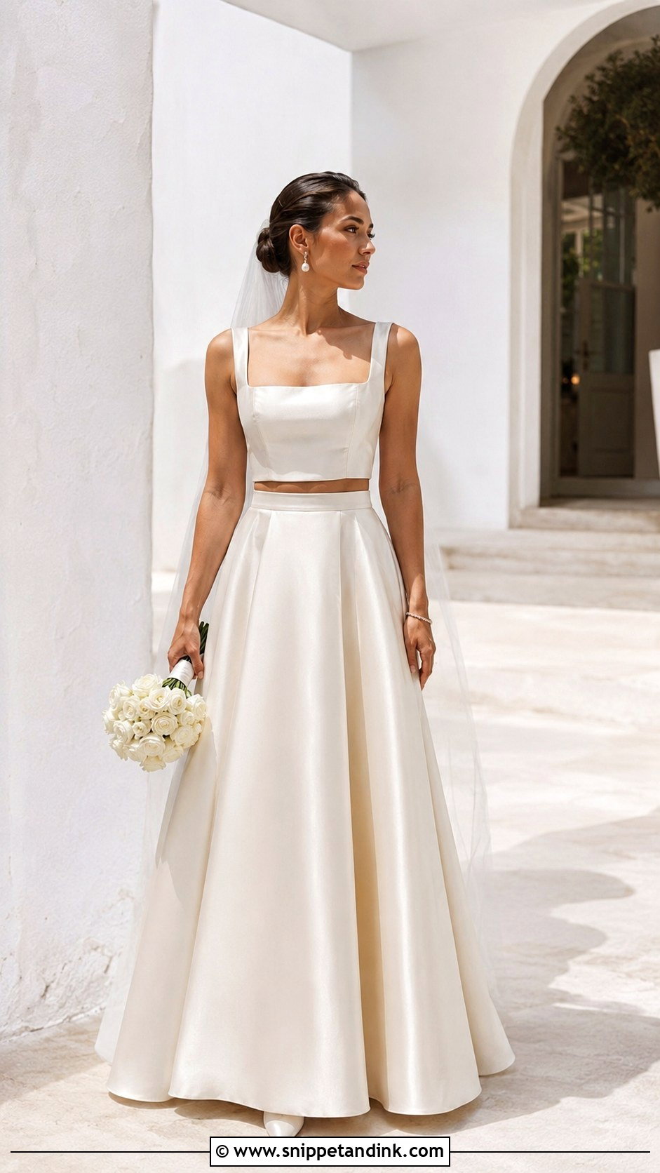 Two Piece Wedding Gown - Snippet and Ink - 20 Modern Minimalist Wedding Gown Ideas