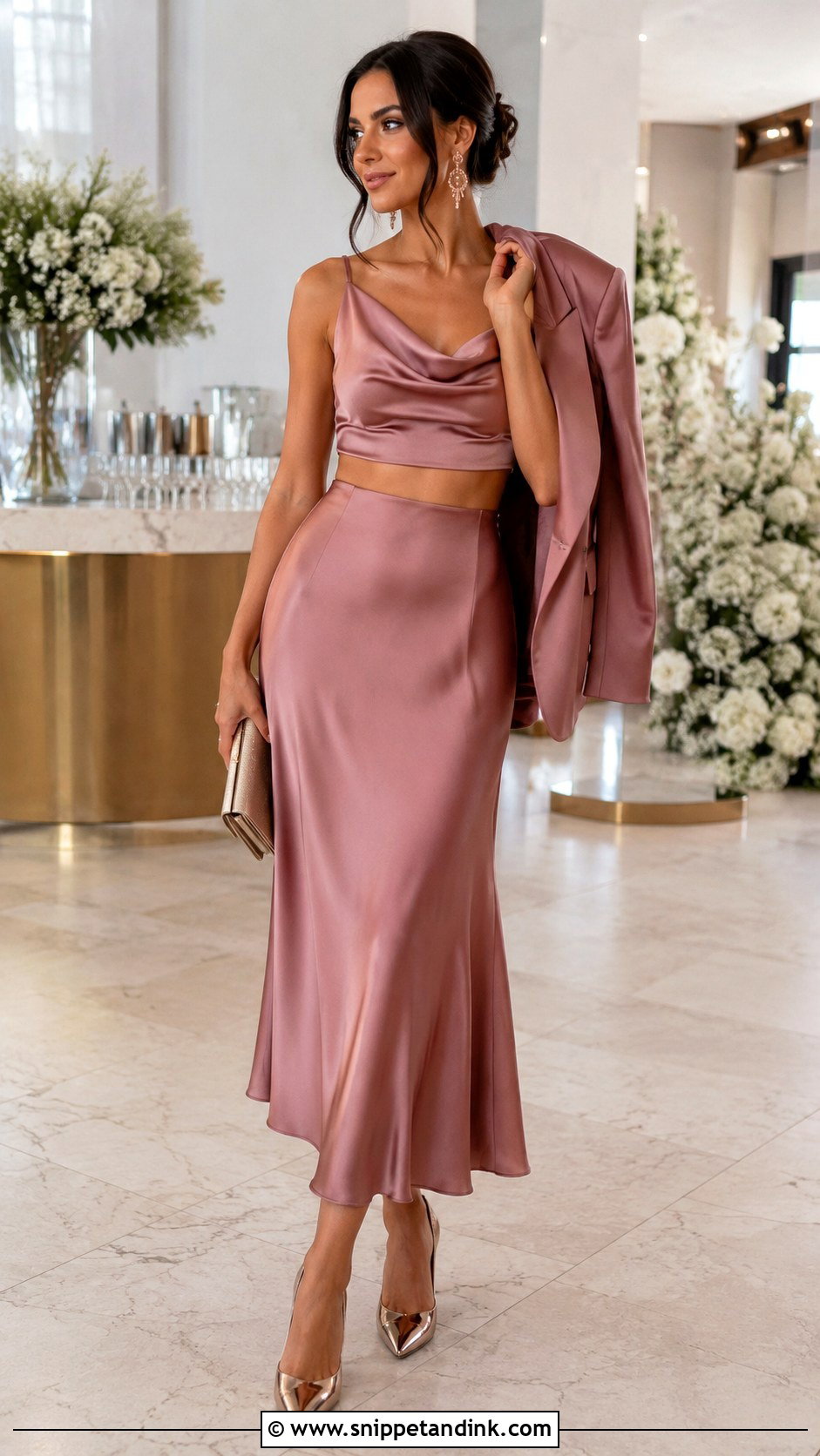 Two Piece Wedding Guest Skirt Outfit - Snippet and Ink - 20 Fashion Wedding Ideas