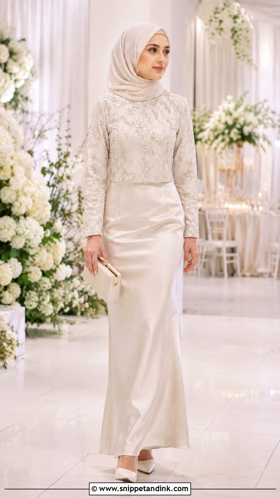 Two Piece Wedding Outfit With Hijab - Snippet and Ink - 25 Hijab Do Wedding Ideas