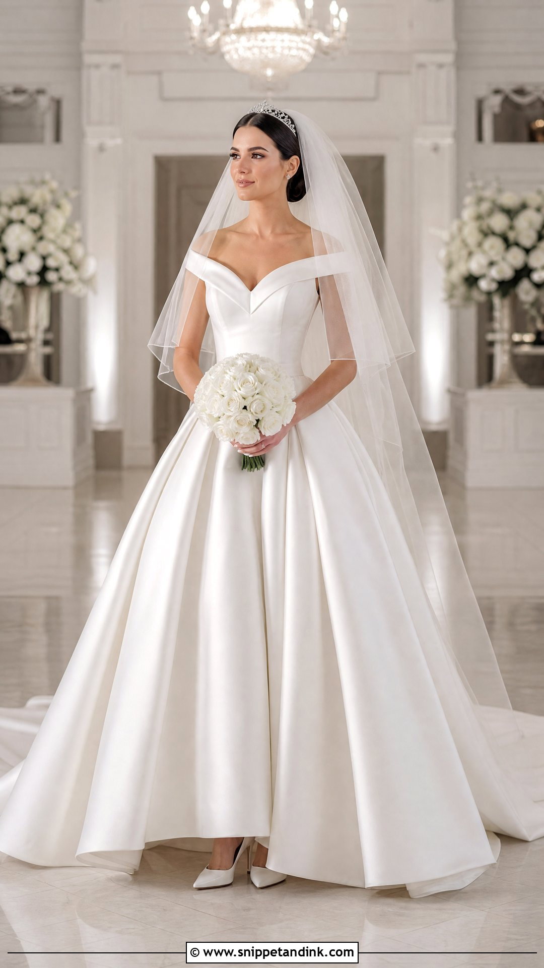 Two Tier Veil With Princess Wedding Dress - Snippet and Ink - 20 Veil Style Ideas