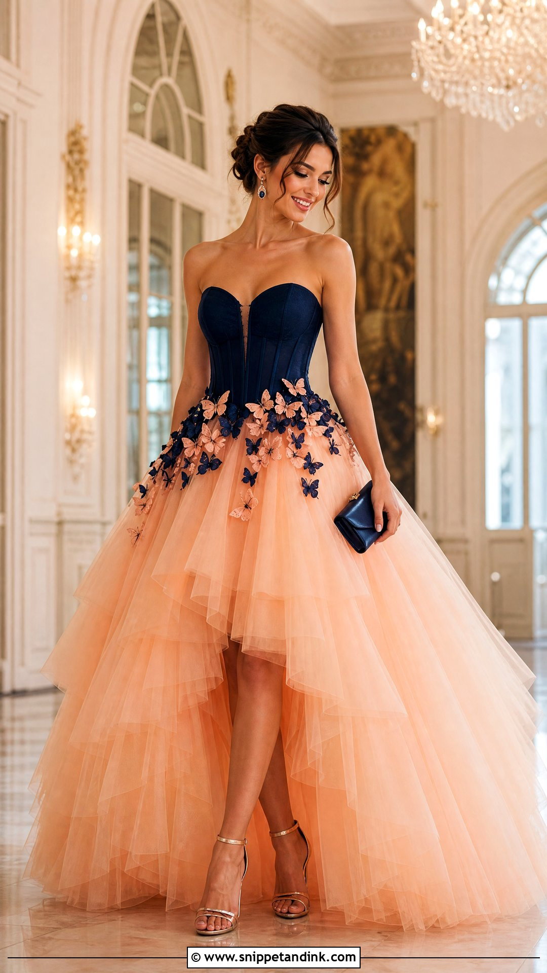 Two Tone Butterfly Ball Gown - Snippet and Ink - 20 Butterfly Dress Gowns