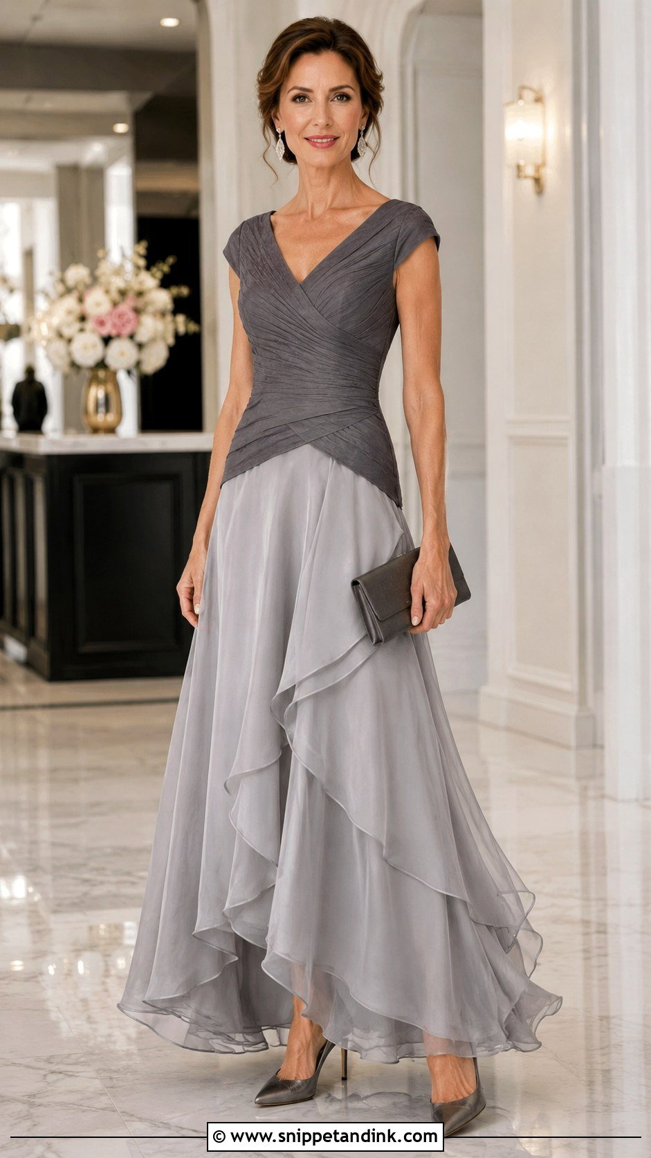 Two Tone Gray Layered Gown - Snippet and Ink - 20 Gray Gown for Principal Sponsors Ideas