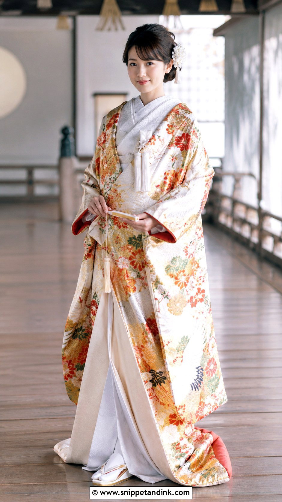 Uchikake With Zori Sandals - Snippet and Ink - 25 Traditional Japanese Wedding Dress Ideas