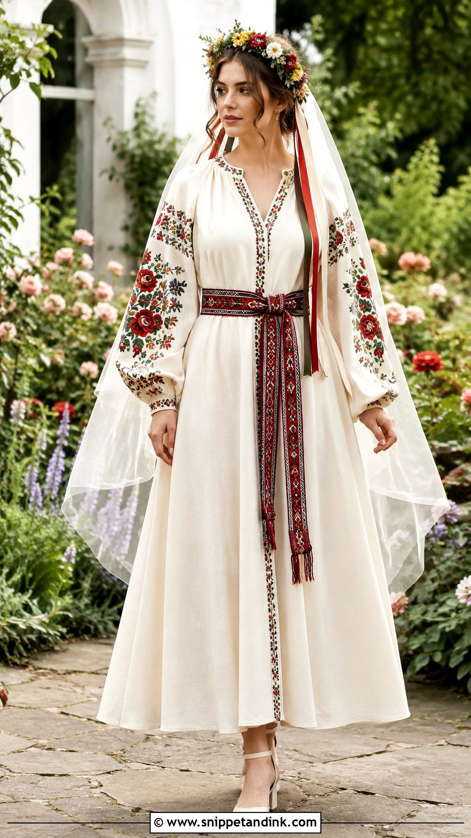 Ukrainian Embroidered Wedding Dress - Snippet and Ink - 20 Slavic Wedding Dress Ideas