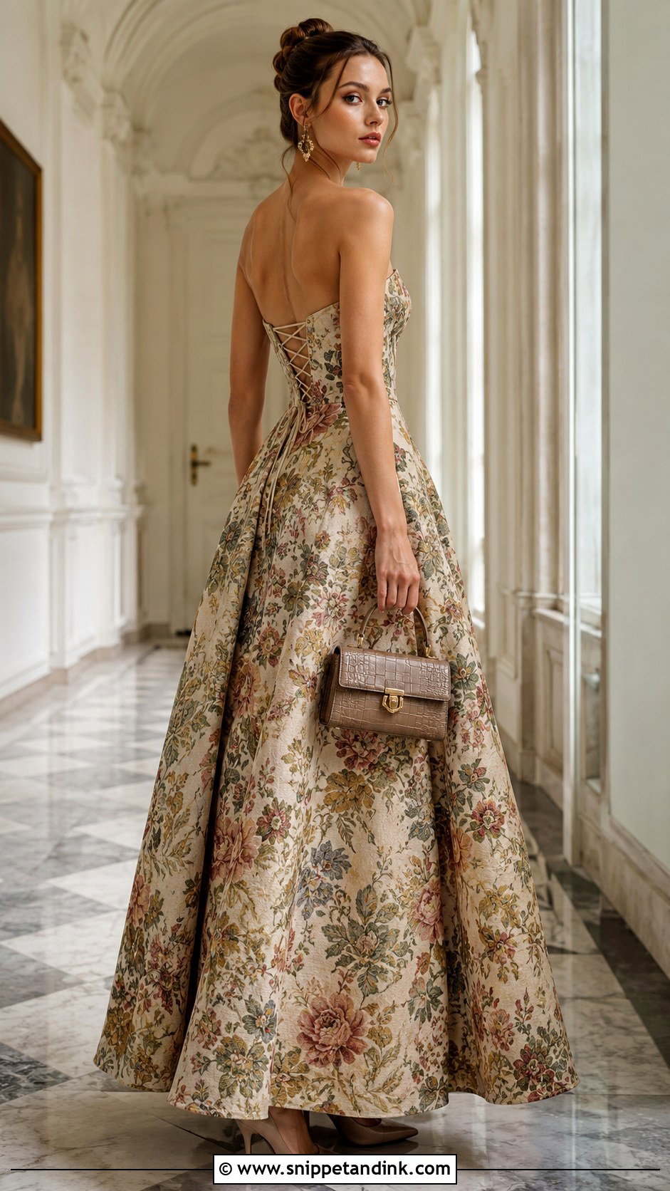 Upcycled Curtain Jacquard Gown - Snippet and Ink - 20 Eco Friendly Recycled Gown Ideas