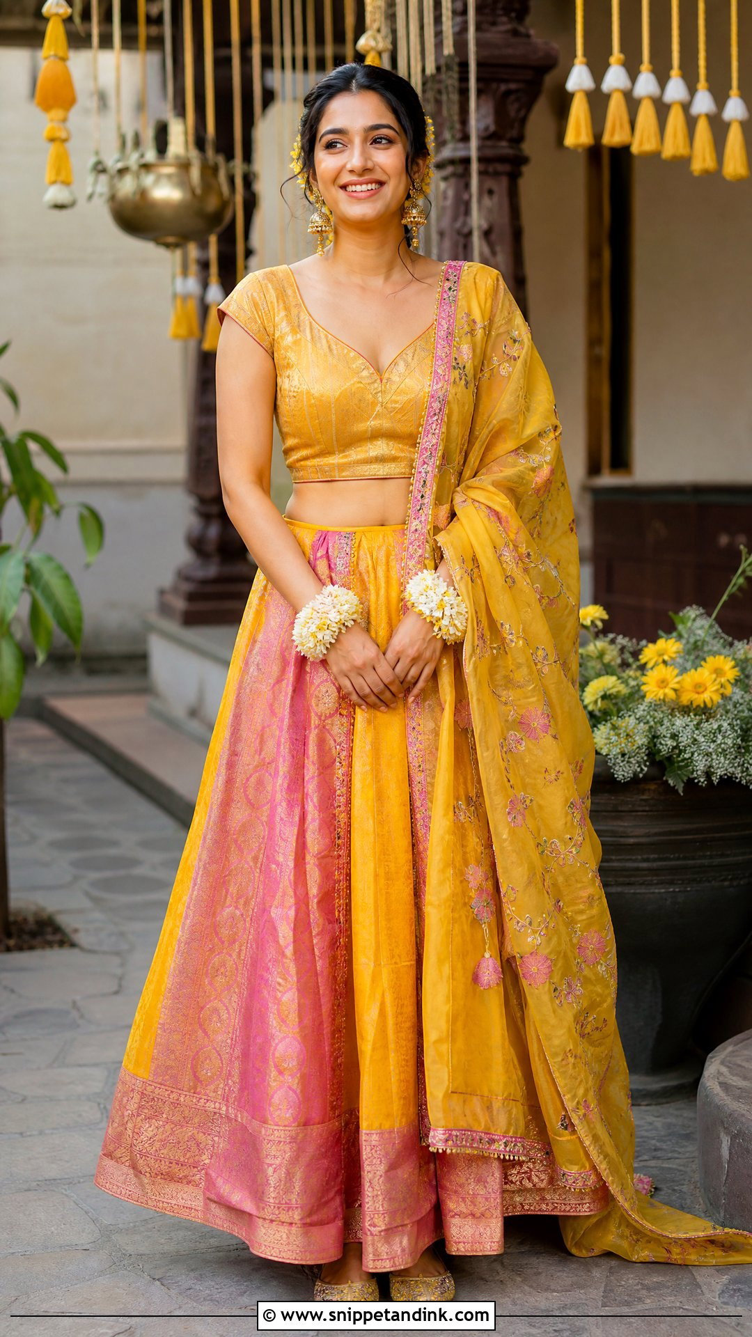 Upcycled Heirloom Haldi Outfit - Snippet and Ink - 20 Unique Haldi Outfit for Bride Ideas