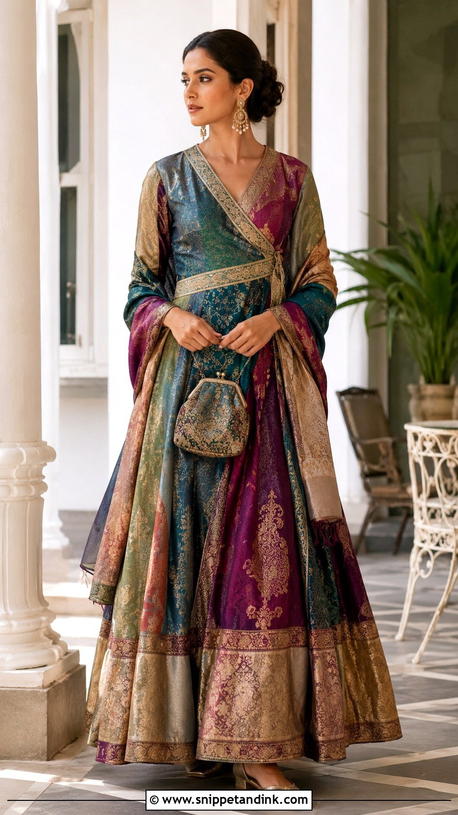 Upcycled Saree Silk Gown - Snippet and Ink - 20 Eco Friendly Recycled Gown Ideas