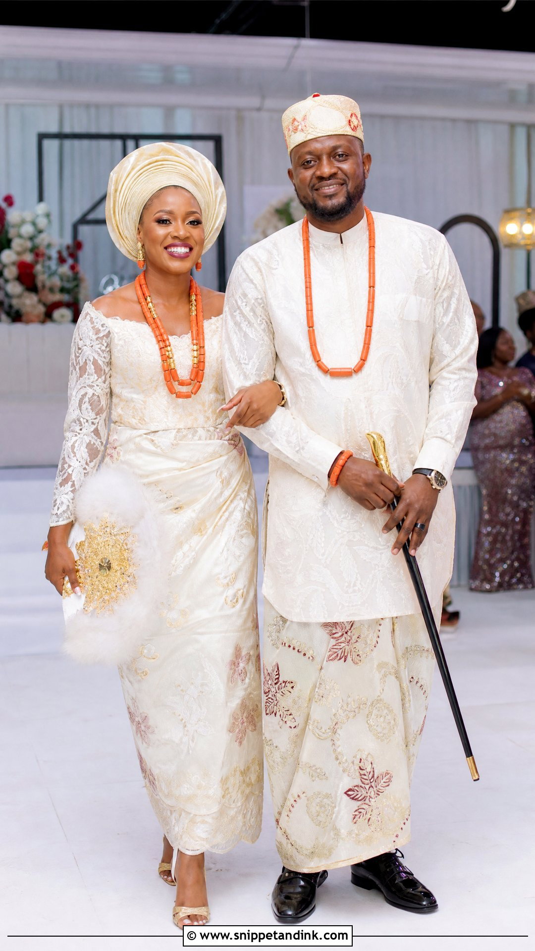 Urhobo Couple Reception Outfit - Snippet and Ink - 25 Urhobo Traditional Wedding Attire Ideas
