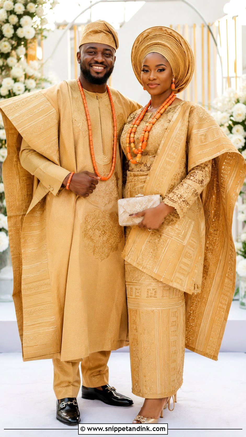 Urhobo Traditional Marriage Attire With Wrapper - Snippet and Ink - 25 Traditional Marriage Attires in Nigeria Ideas