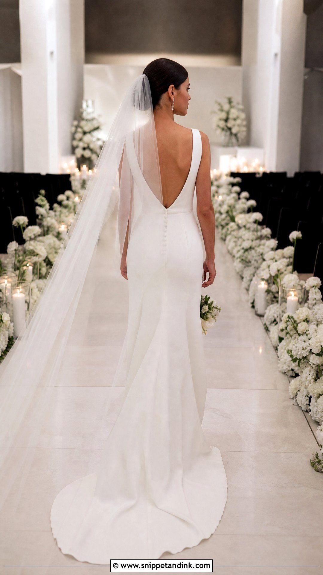 V Back Wedding Dress - Snippet and Ink - 20 Simple Open Back Wedding Dress Ideas
