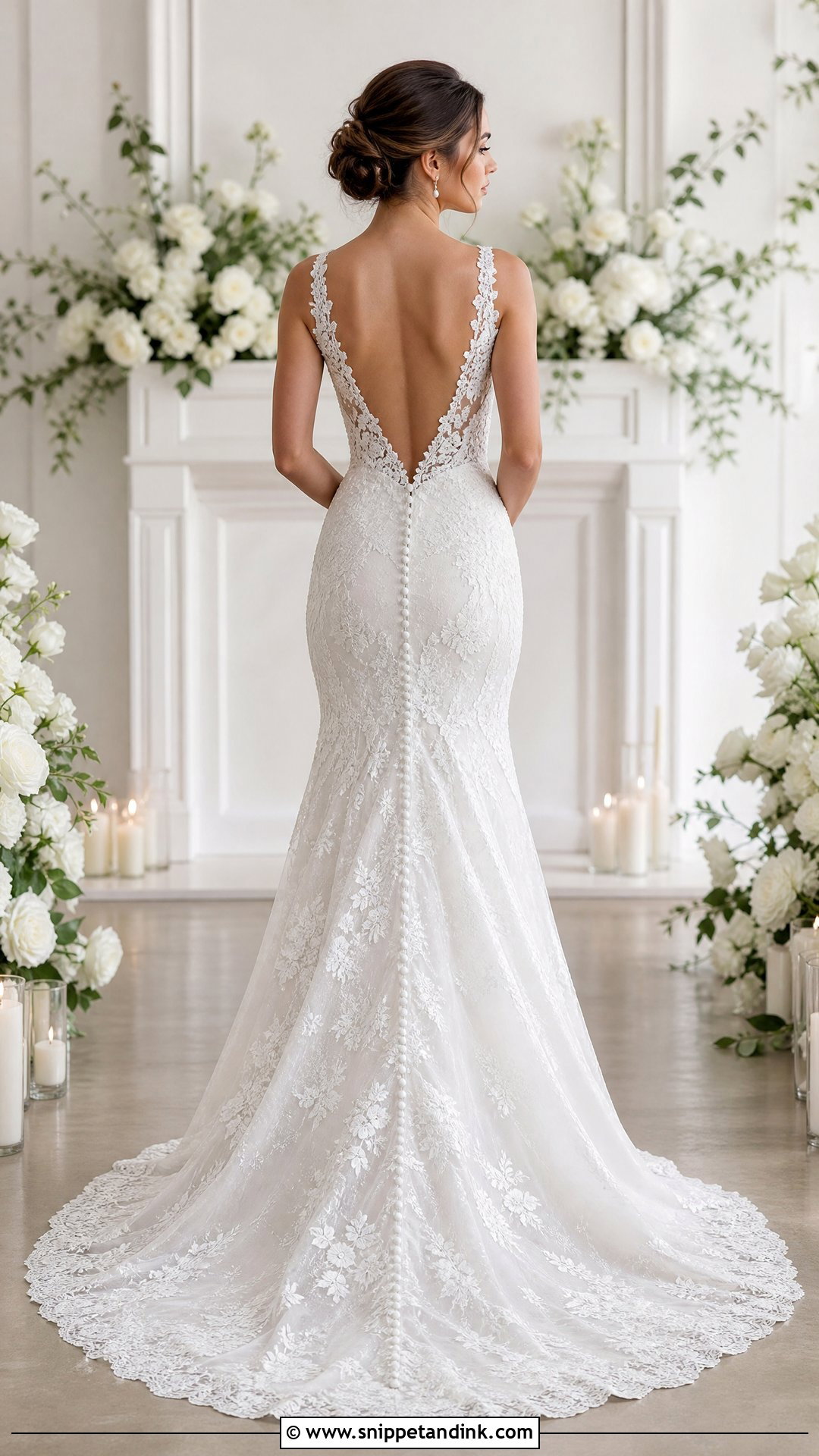 V Back Wedding Dress - Snippet and Ink - 25 Wedding Dress Back Ideas