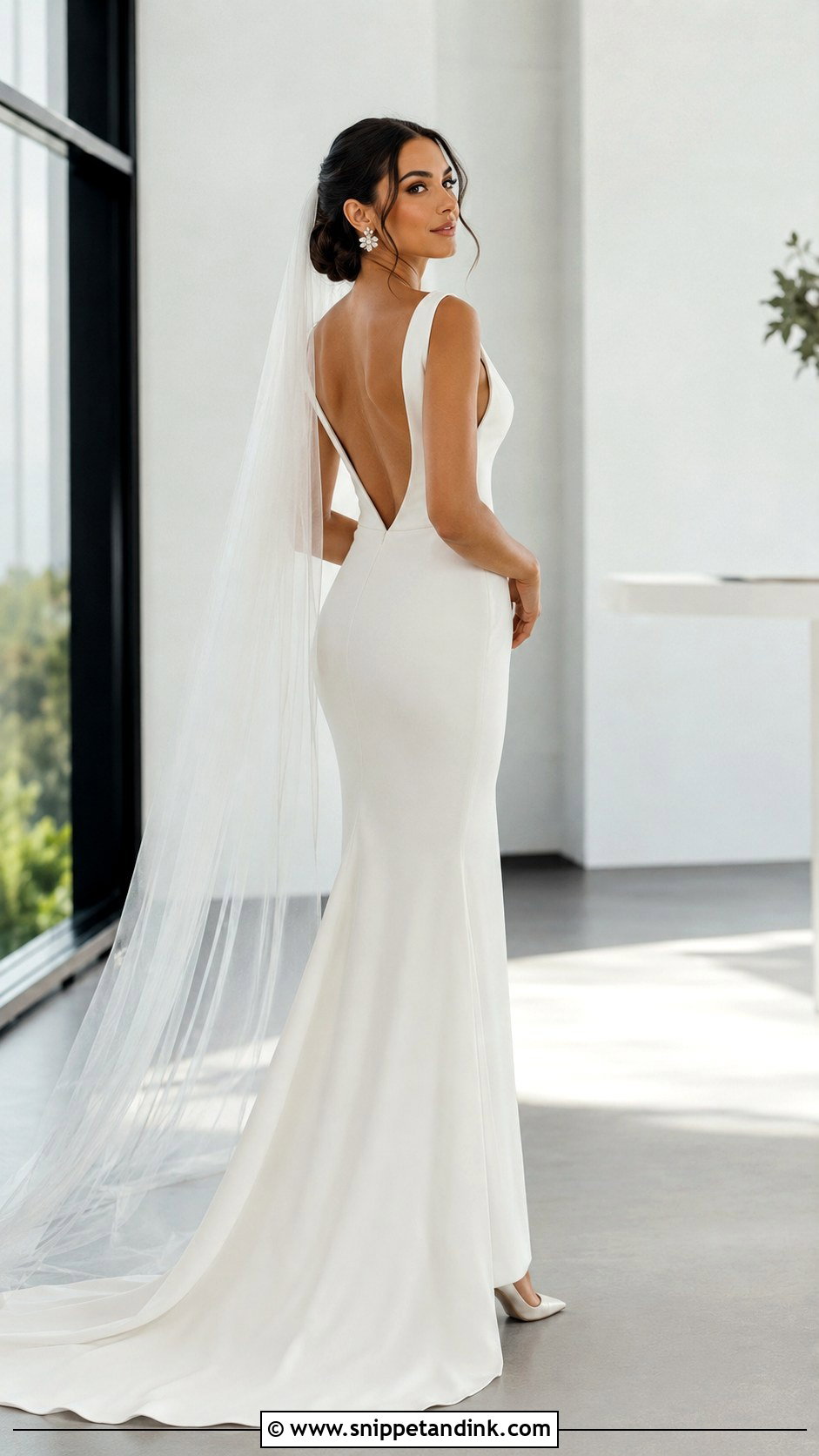 V Cut Wedding Dress With Open Back - Snippet and Ink - 20 V Cut Wedding Dress Ideas