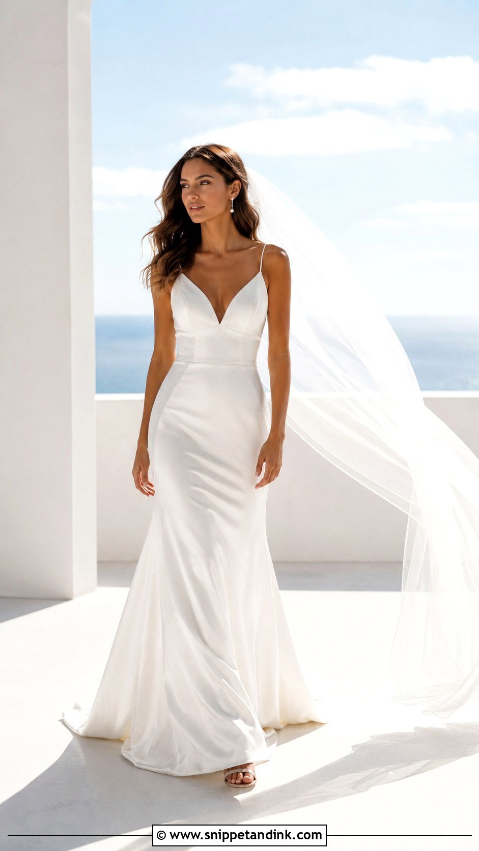 V Cut Wedding Dress With Spaghetti Straps - Snippet and Ink - 20 V Cut Wedding Dress Ideas