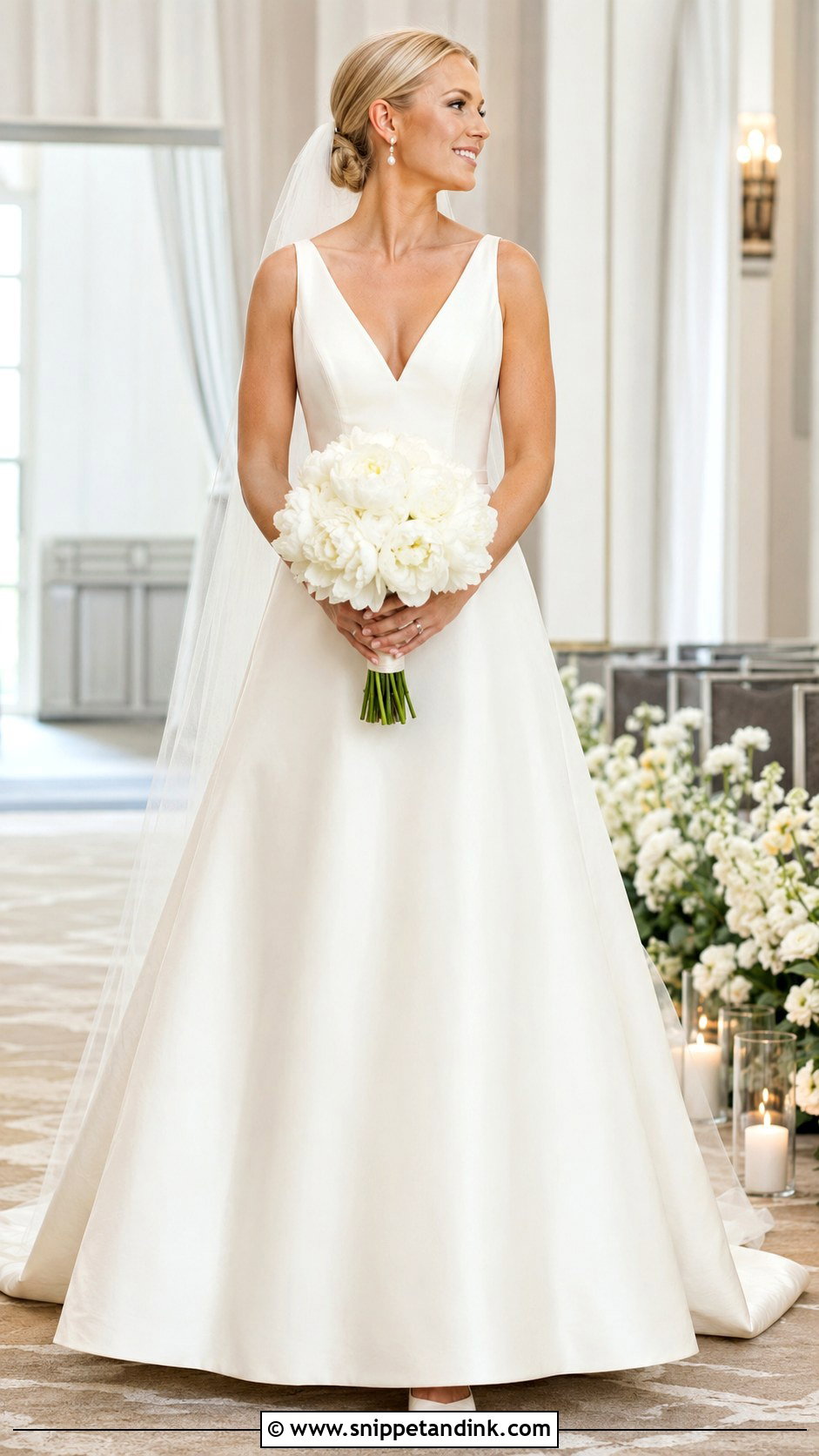 V Neck A Line Wedding Dress - Snippet and Ink - 20 Classy Modern Simple Wedding Dress Ideas