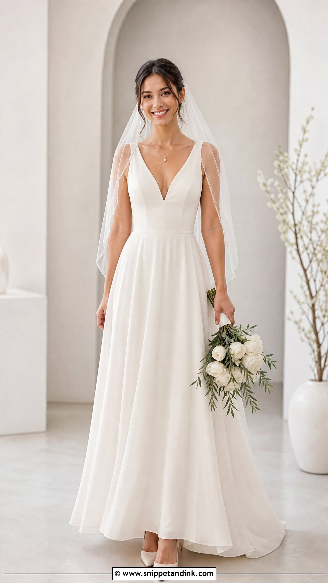 V Neck A Line Wedding Dress - Snippet and Ink - 20 Wedding Dress for Short Torso Ideas