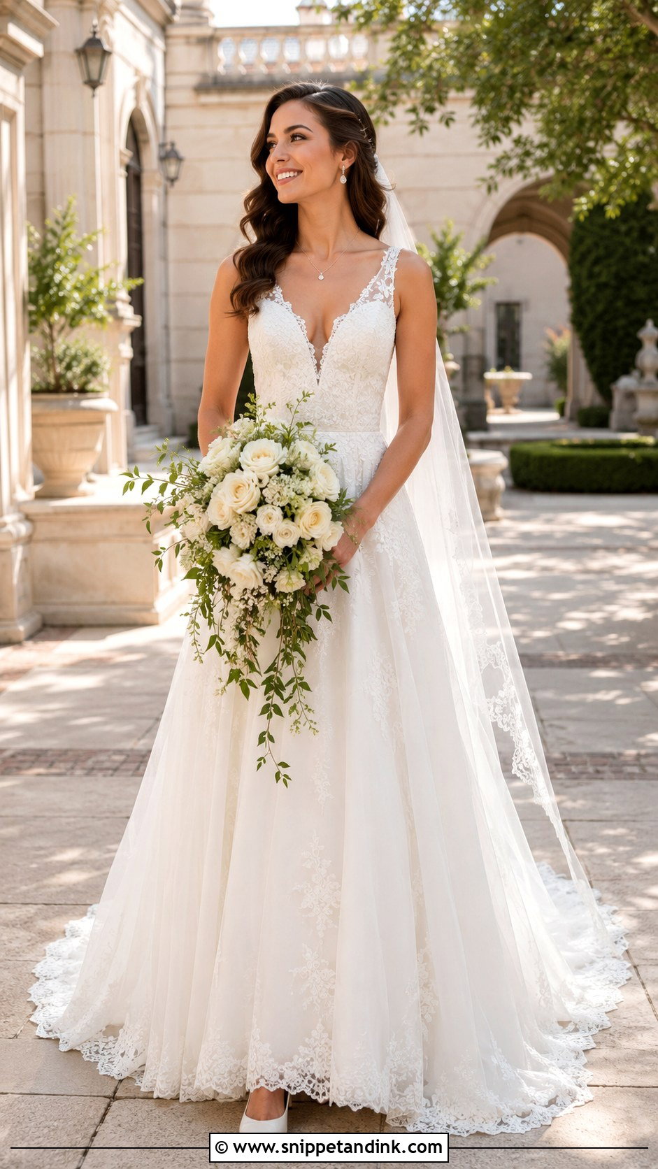 V Neck A Line Wedding Dress - Snippet and Ink - 20 A Frame Wedding Dresses