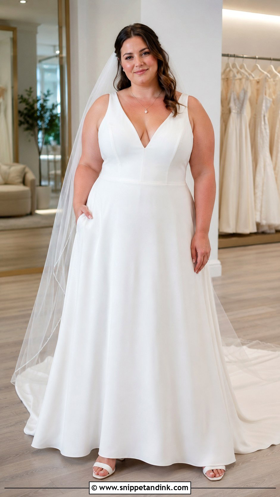 V Neck A Line Wedding Dress - Snippet and Ink - 20 Apple Shape Wedding Dress Ideas
