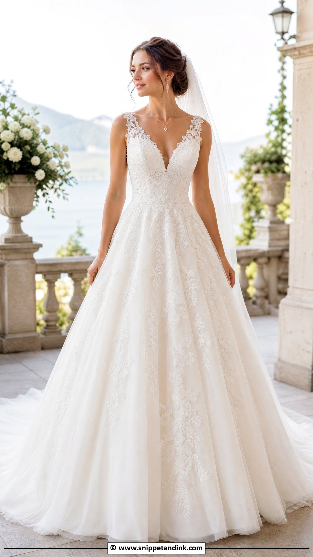 V Neck Ball Gown Wedding Dress - Snippet and Ink - 35 Ball Gown Wedding Dress Ideas
