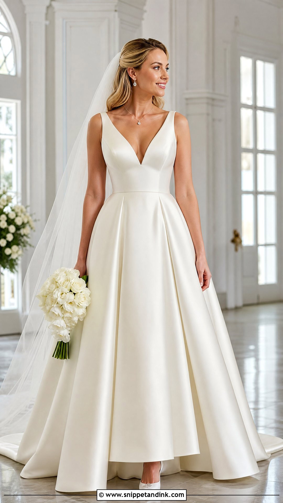 V Neck Ball Gown Wedding Dress - Snippet and Ink - 20 Simple Ball Gown Wedding Dress Ideas