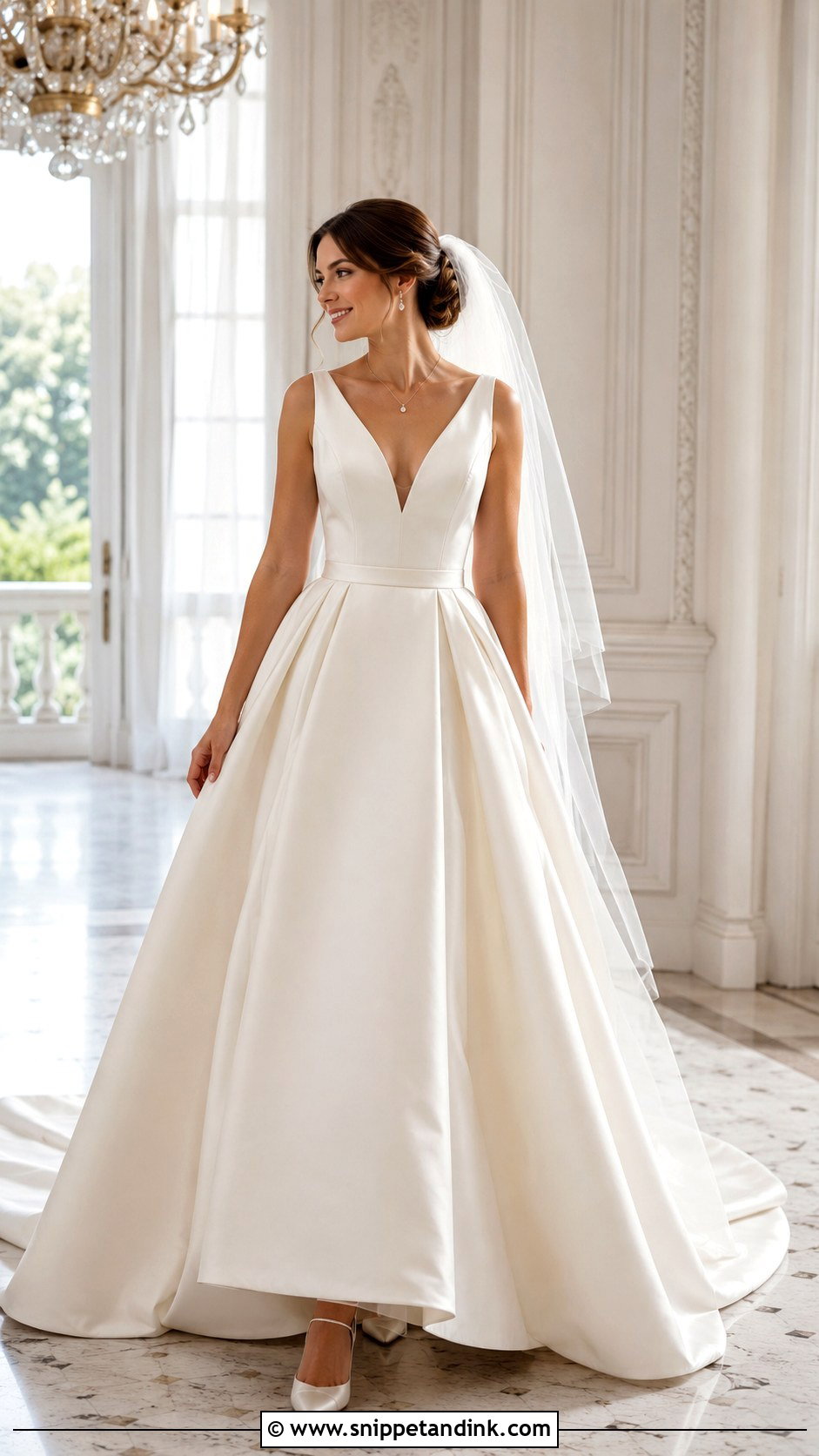 V Neck Ballgown Wedding Dress - Snippet and Ink - 25 Ballgown Wedding Dresses