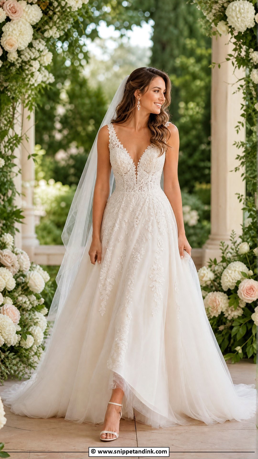 V Neck Ballgown Wedding Dress - Snippet and Ink - 35 Ballgown Wedding Dress Ideas