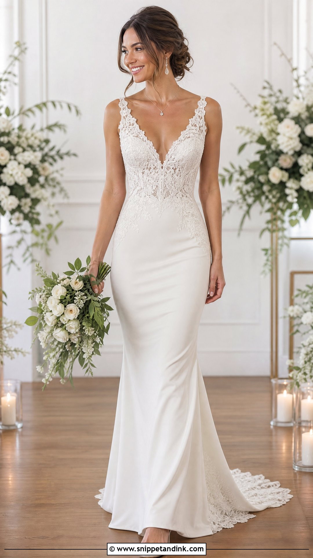 V Neck Bodycon Wedding Dress - Snippet and Ink - 25 Bodycon Wedding Dress Ideas
