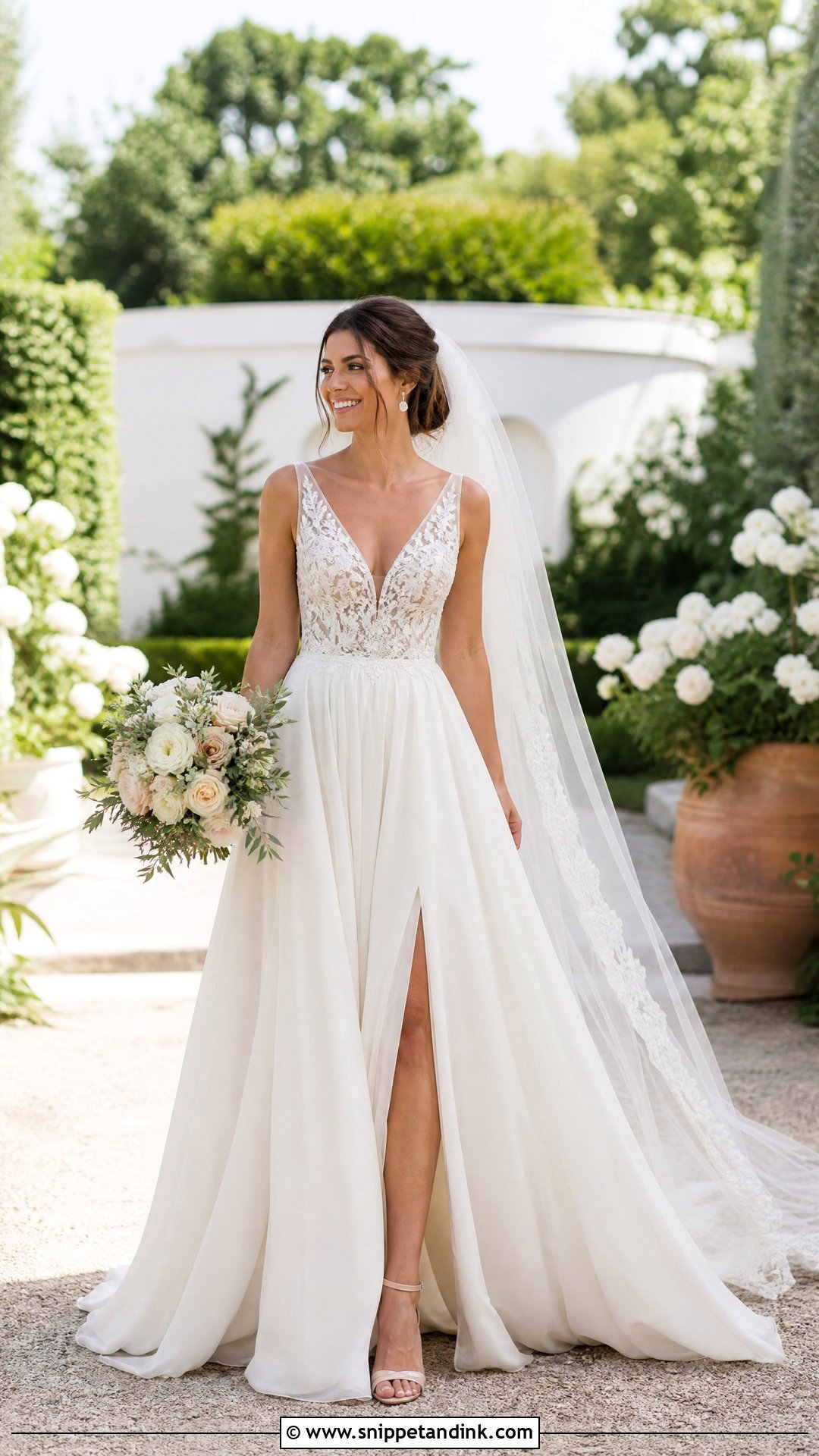 V Neck Bridal Dress - Snippet and Ink - 30 Bridal Dress Design Ideas
