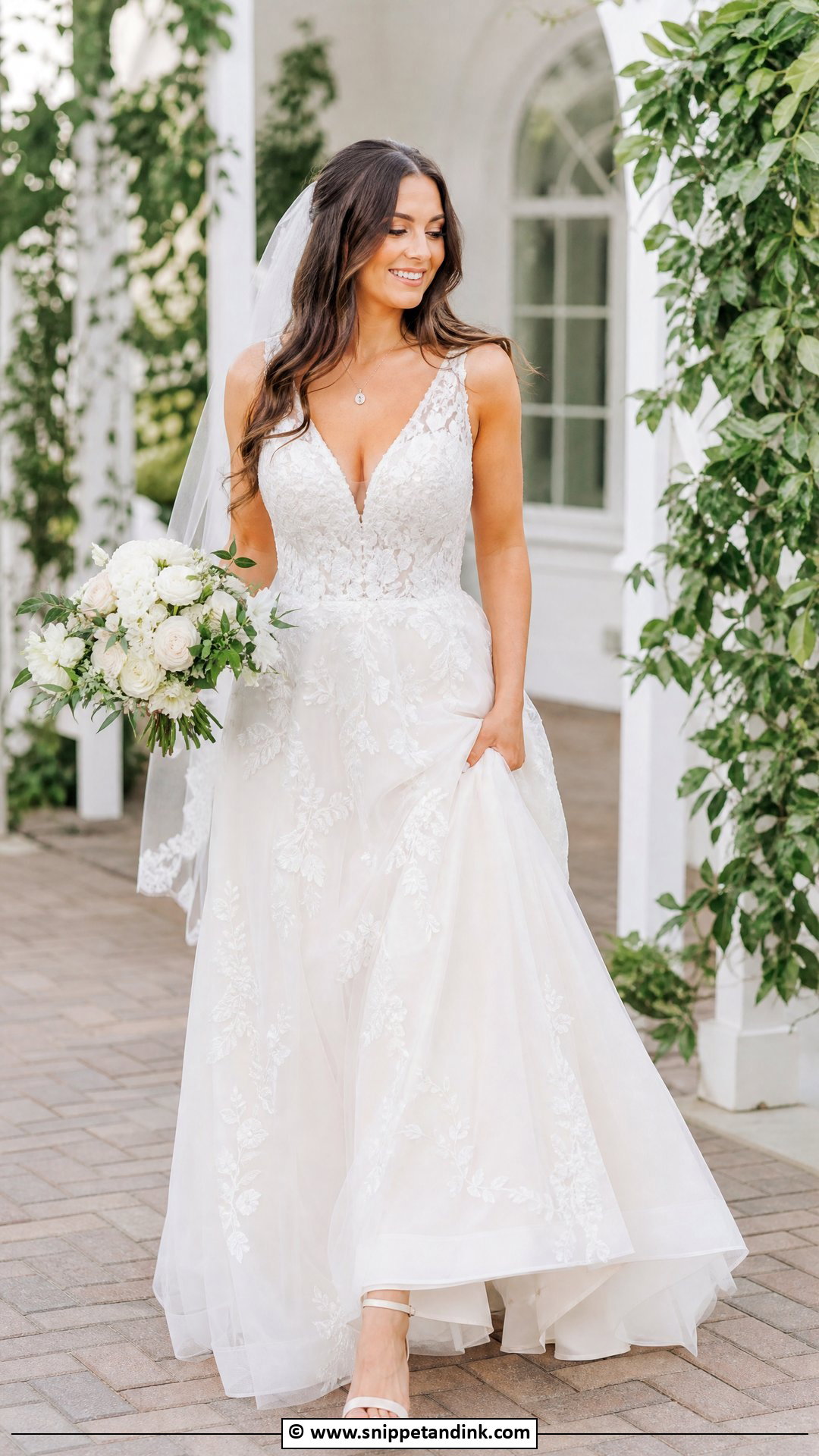 V Neck Bridal Gown - Snippet and Ink - 35 Bridal Gowns