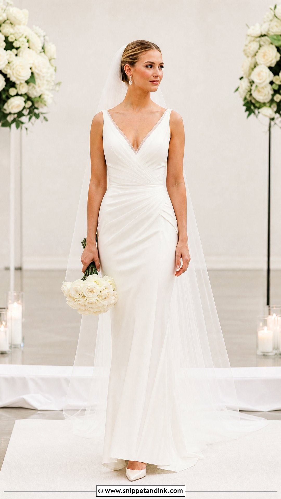 V Neck Fitted Wedding Dress - Snippet and Ink - 20 Tight Fitted Wedding Dresses