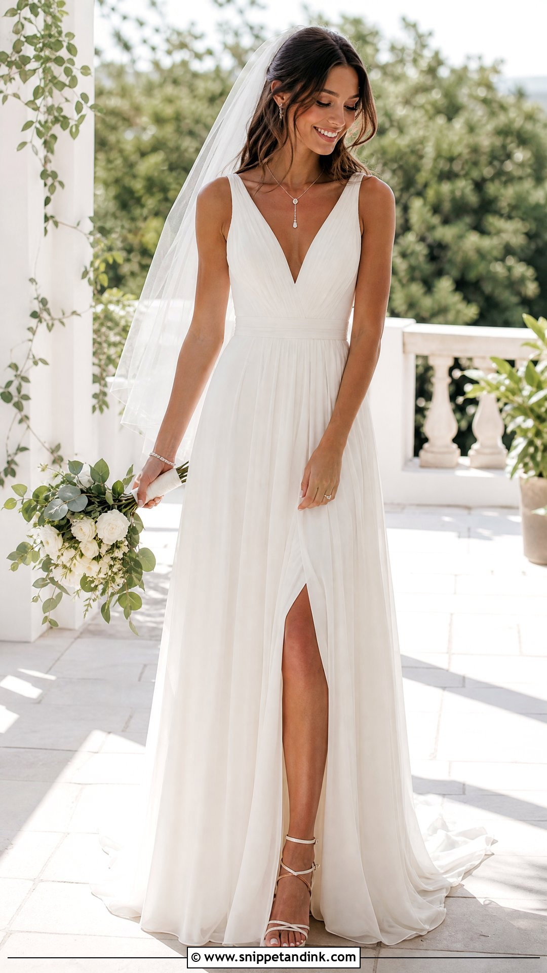 V Neck Gown Wedding Dress - Snippet and Ink - 25 Gown Wedding Dress Ideas
