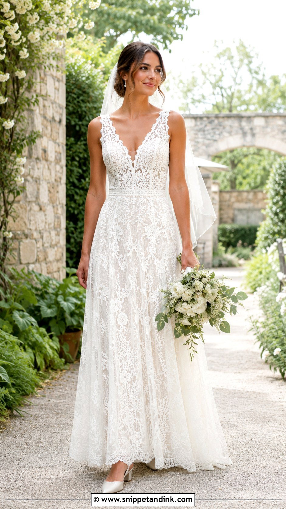V Neck Irish Lace Wedding Dress - Snippet and Ink - 20 Irish Lace Wedding Dress Ideas