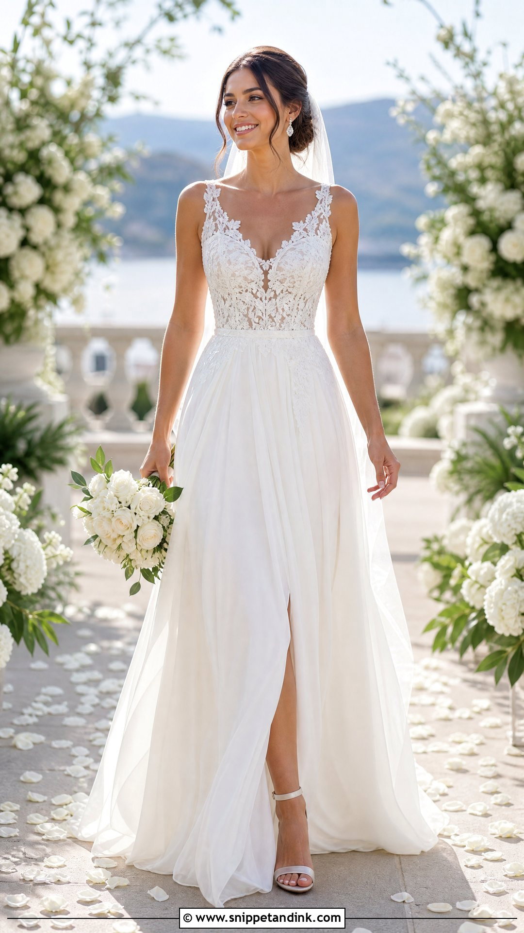 V Neck Lace Bodice Wedding Dress - Snippet and Ink - 20 Lace Bodice Wedding Dress Ideas