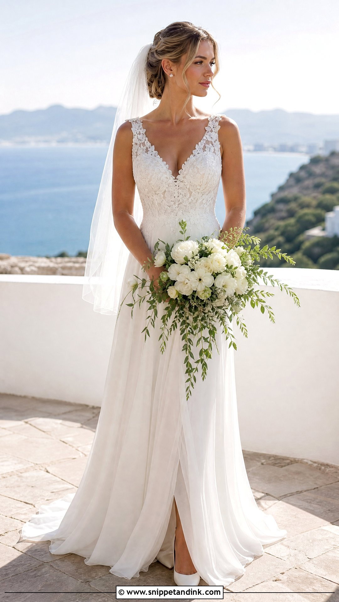 V Neck Lace Top Wedding Dress - Snippet and Ink - 25 Lace Top Wedding Dress Ideas