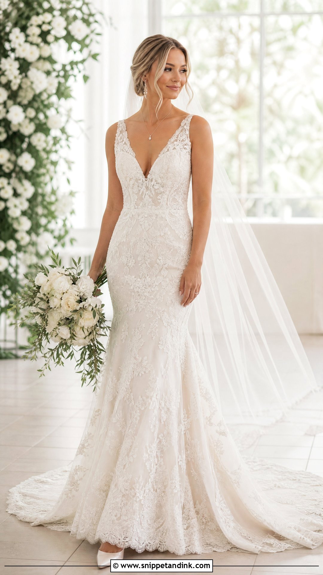 V Neck Mermaid Wedding Dress - Snippet and Ink - 20 Dream Wedding Dresses Mermaid