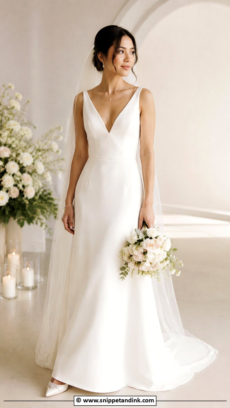 V Neck Petite Wedding Dress - Snippet and Ink - 30 V Neck Wedding Dress Ideas
