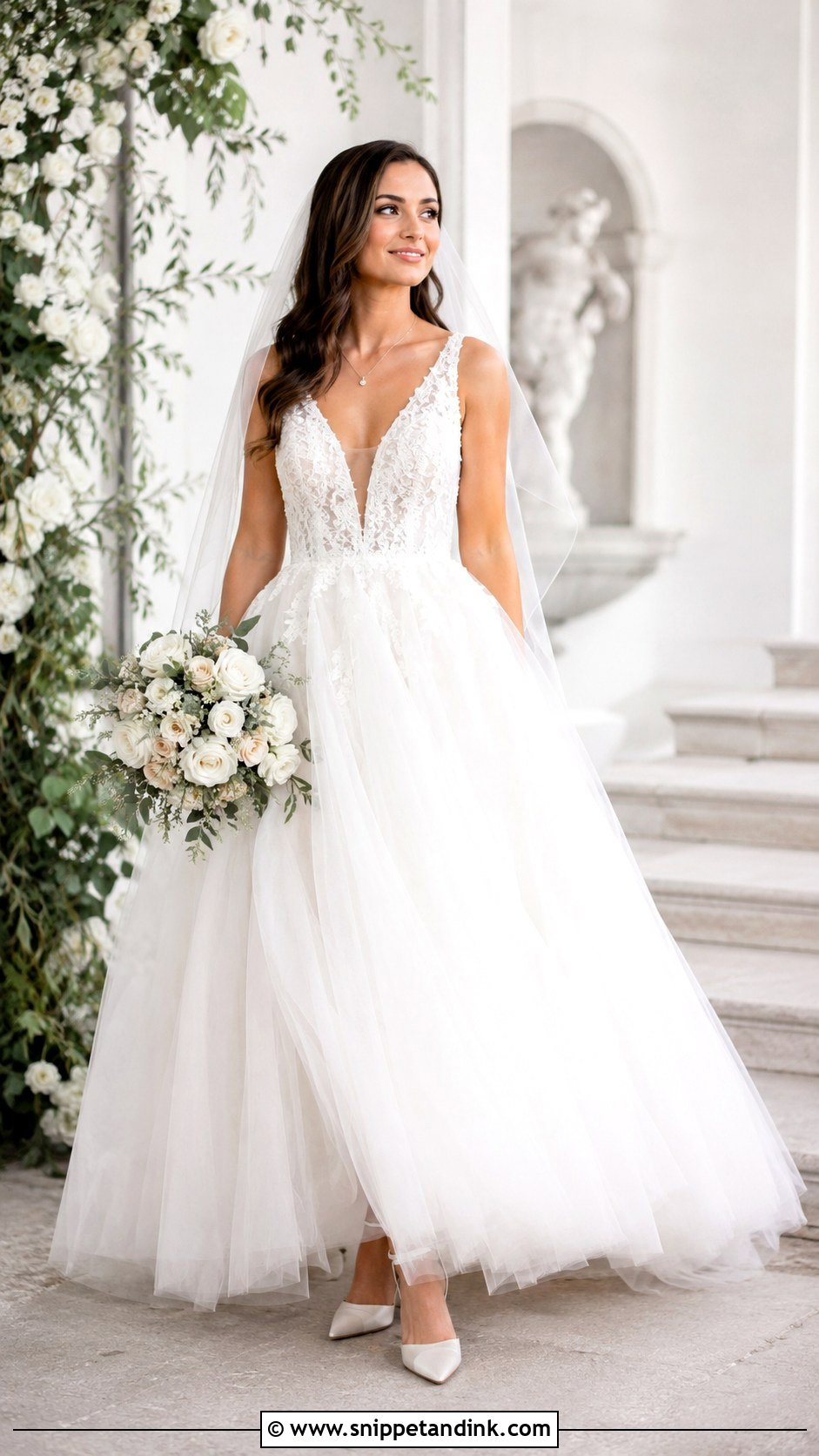 V Neck Poofy Wedding Dress - Snippet and Ink - 30 Poofy Wedding Dress Ideas