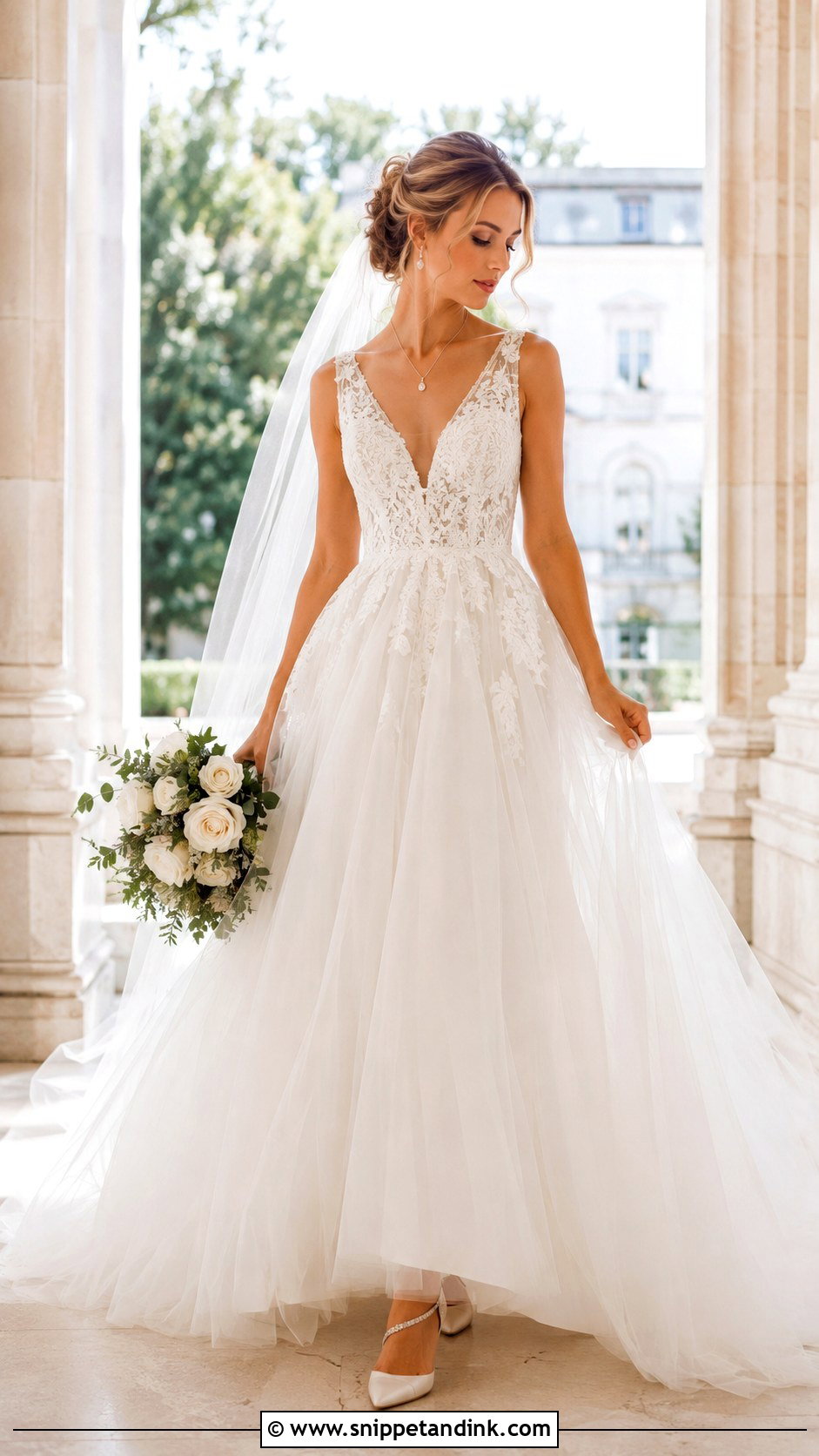 V Neck Princess Ball Gown Wedding Dress - Snippet and Ink - 25 Princess Wedding Dresses Ball Gown