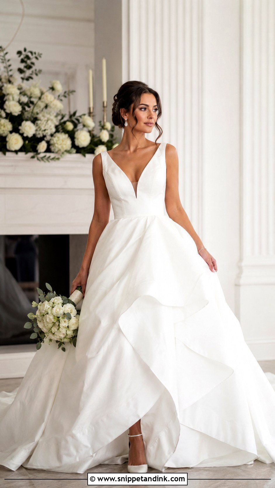V Neck Princess Ballgown Wedding Dress - Snippet and Ink - 25 Princess Ballgown Wedding Dresses