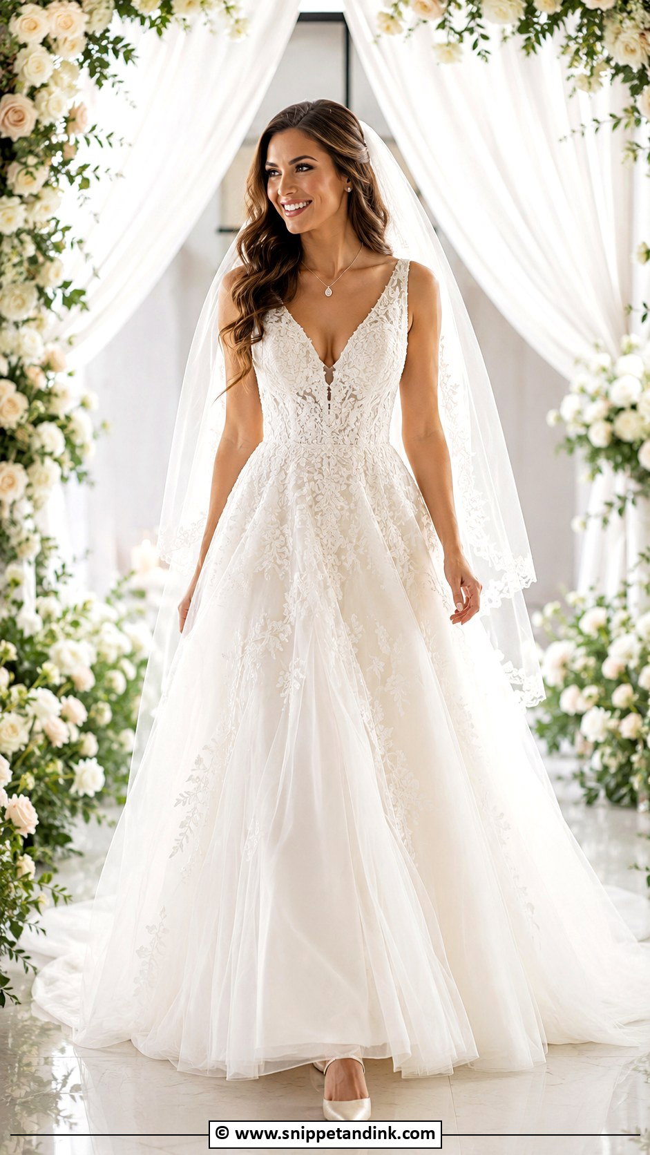 V Neck Princess Wedding Dress - Snippet and Ink - 35 Princess Wedding Dresses