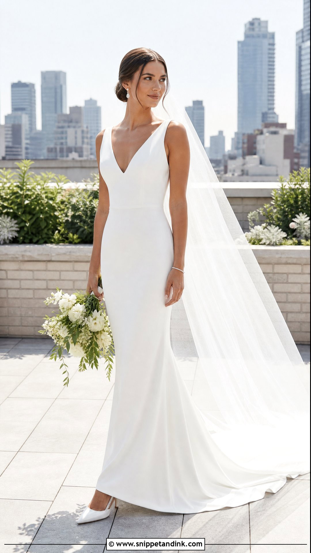V Neck Sheath Wedding Dress - Snippet and Ink - 20 Simple Sheath Wedding Dress Ideas